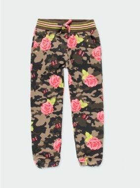 Girls' Camo & Pink Rose Jogger Sweatpants